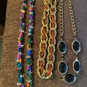 Set of THREE colorful necklaces.